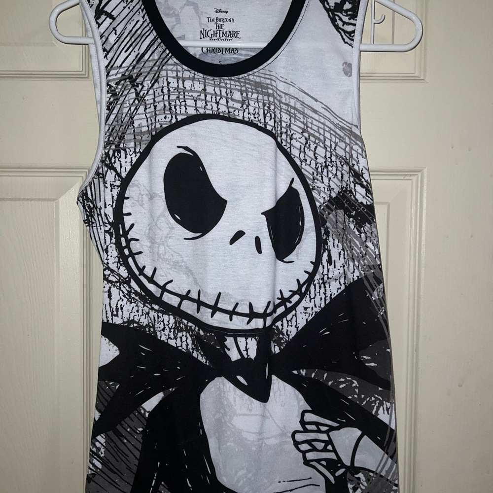 Disney Black and White Jack Skellington Tank Top